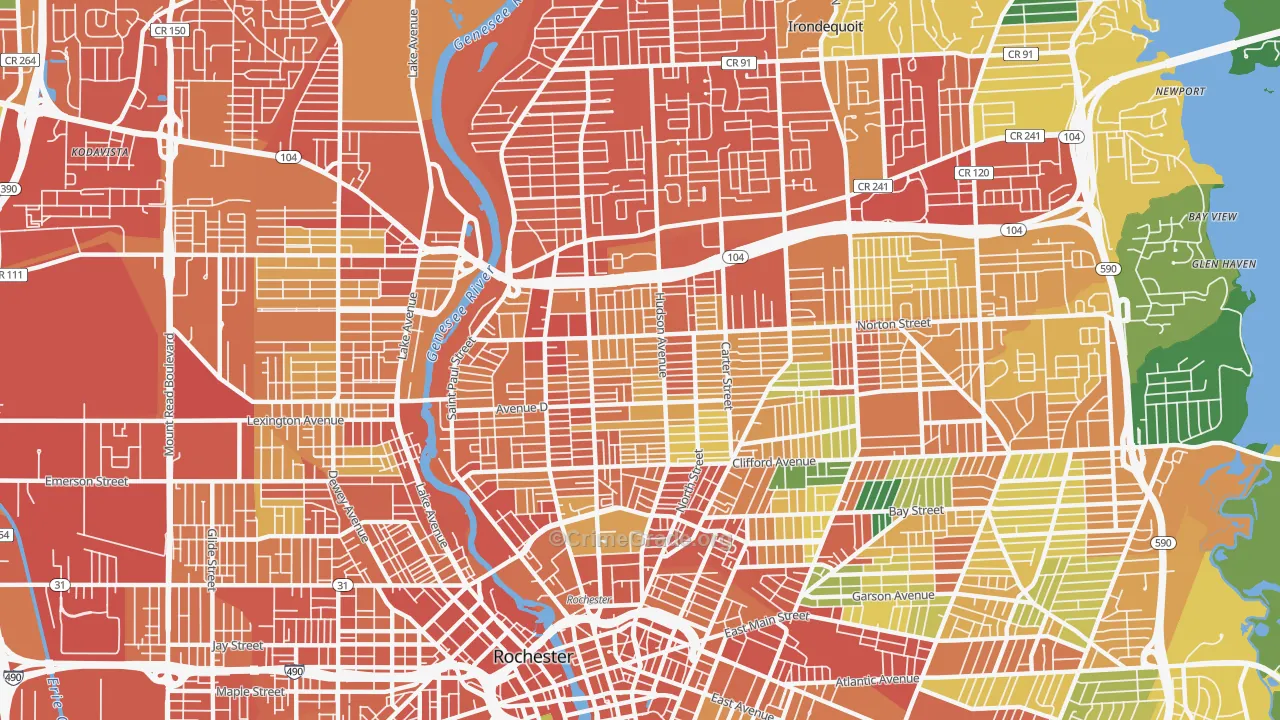 14621, NY Map of Theft Rates
