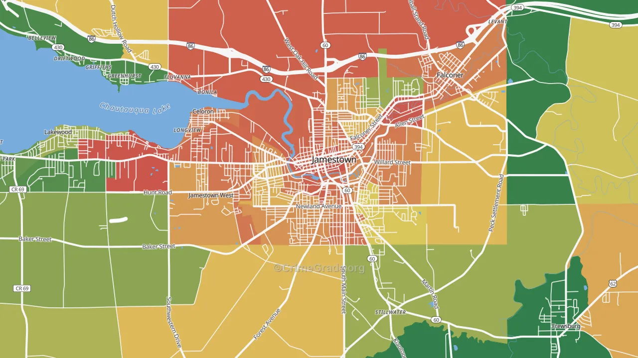 14701, NY Map of Theft Rates