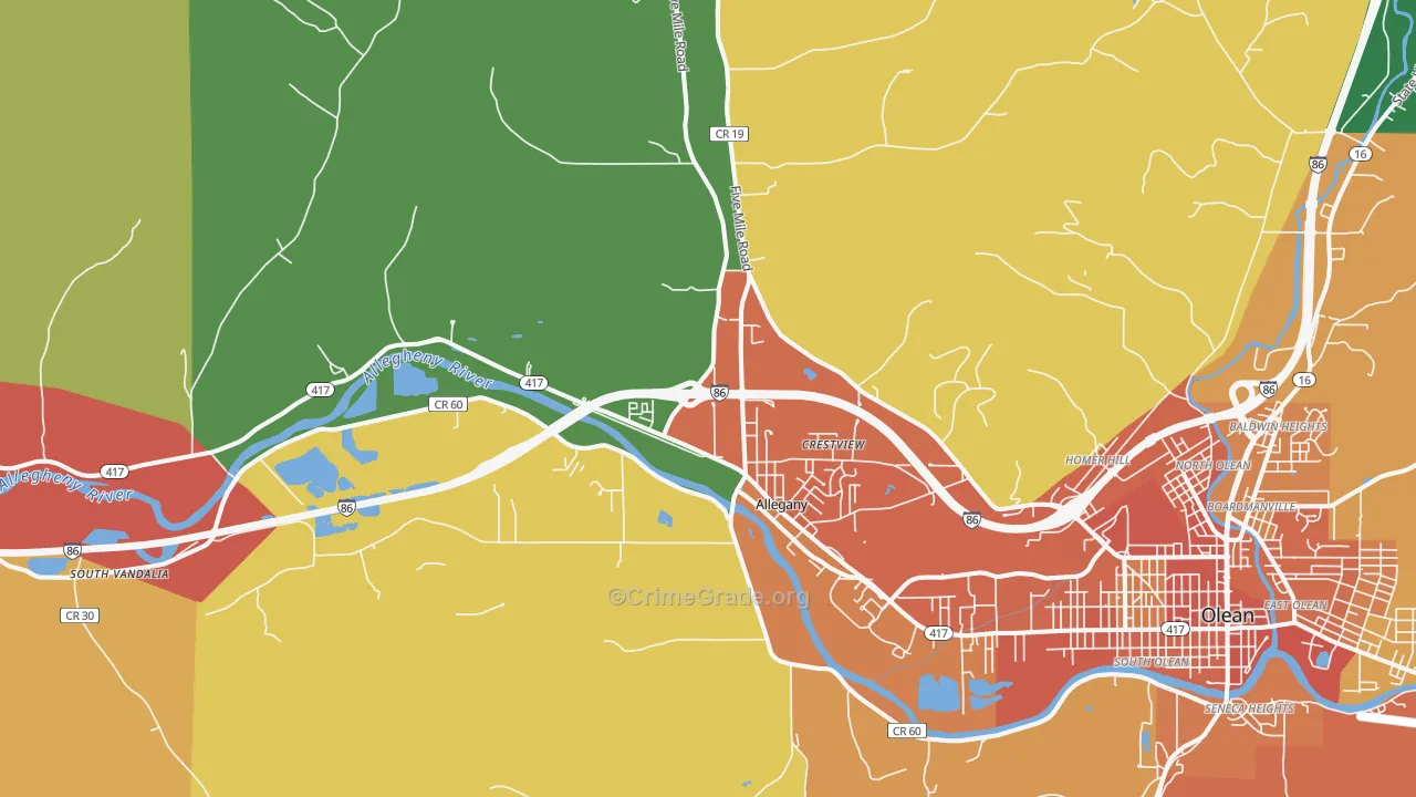 14706, NY Map of Theft Rates