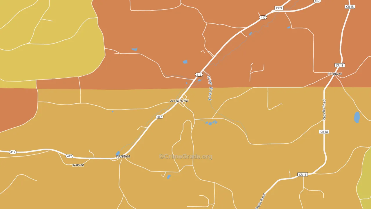 14707, NY Map of Theft Rates