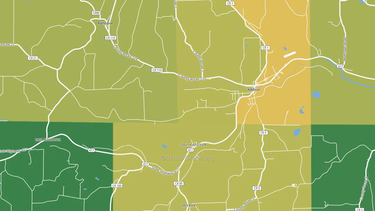 14801, NY Map of Theft Rates