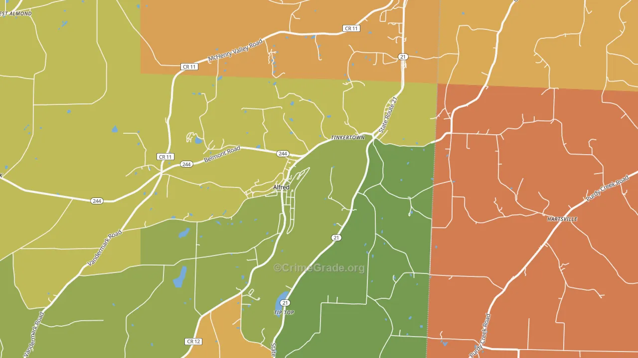 14803, NY Map of Theft Rates