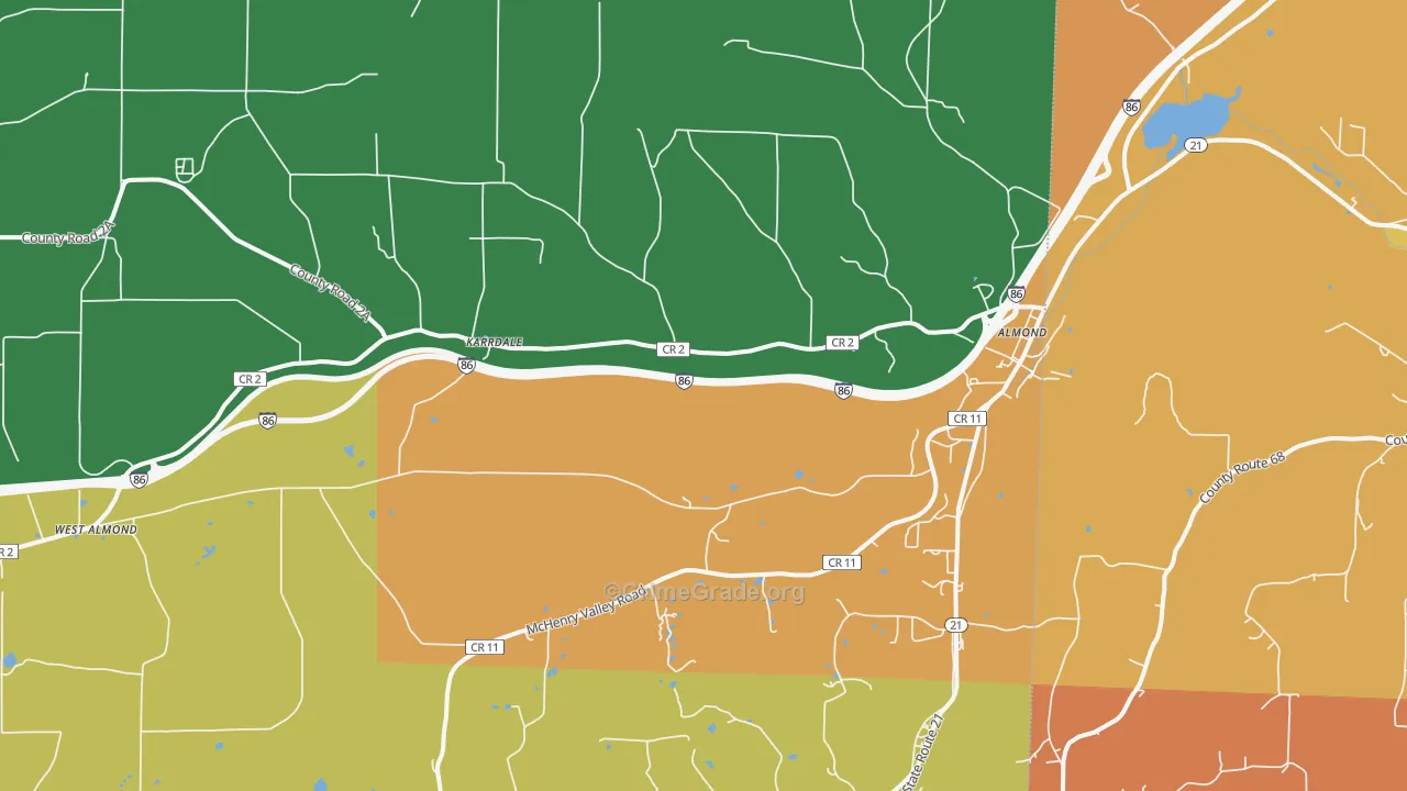 14804, NY Map of Theft Rates