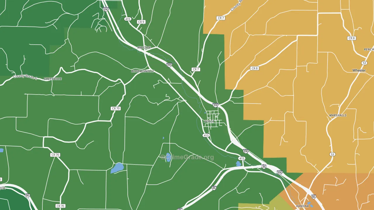 14809, NY Map of Theft Rates