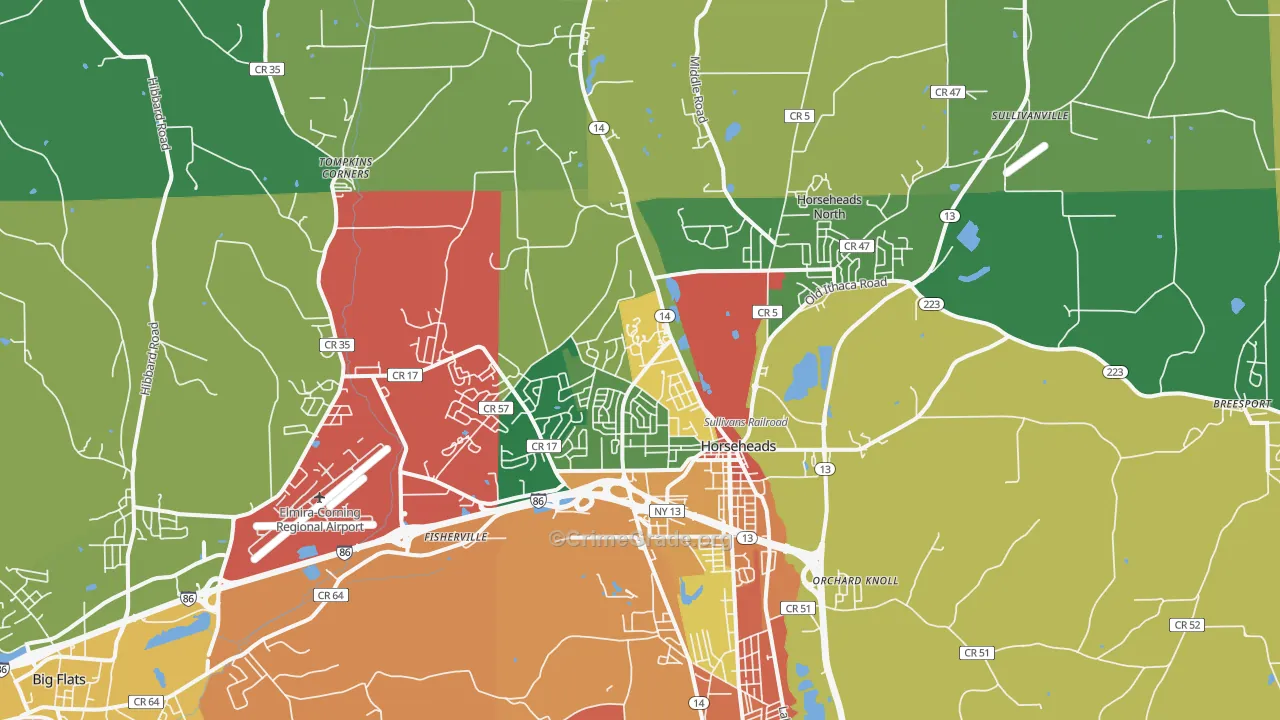 14845, NY Map of Theft Rates