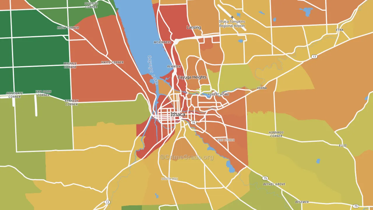 14850, NY Map of Theft Rates