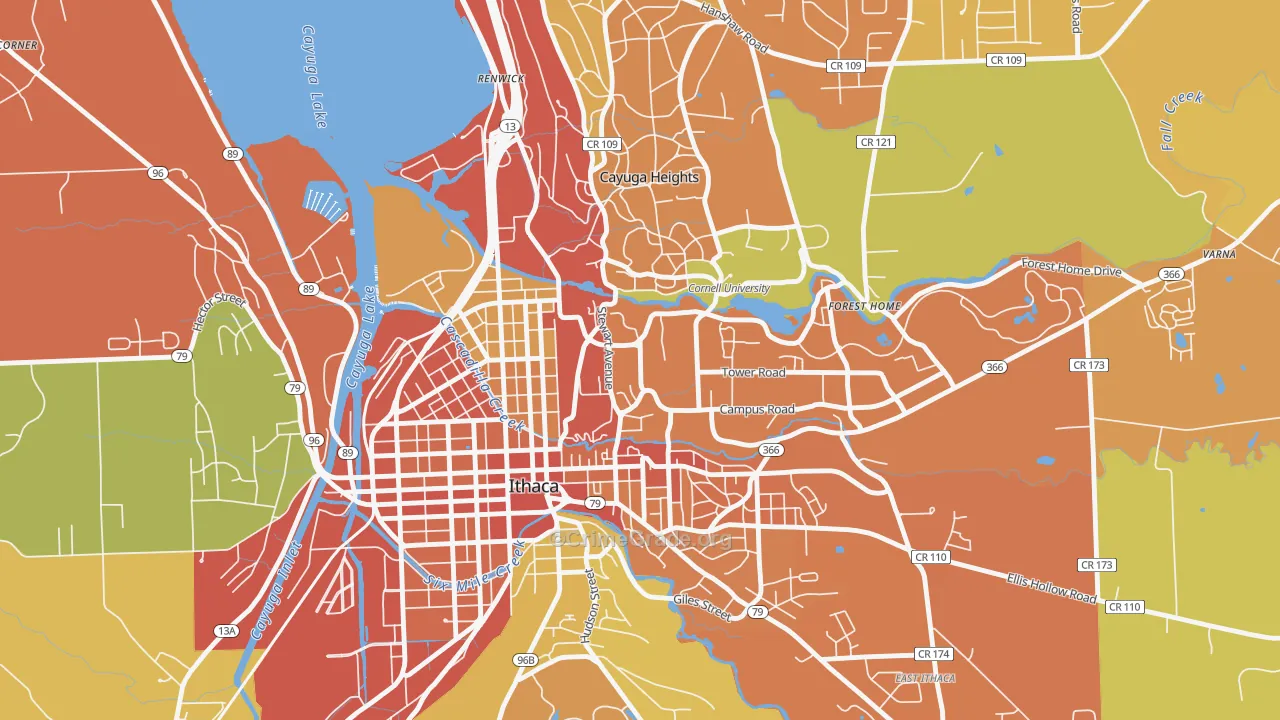 14853, NY Map of Theft Rates