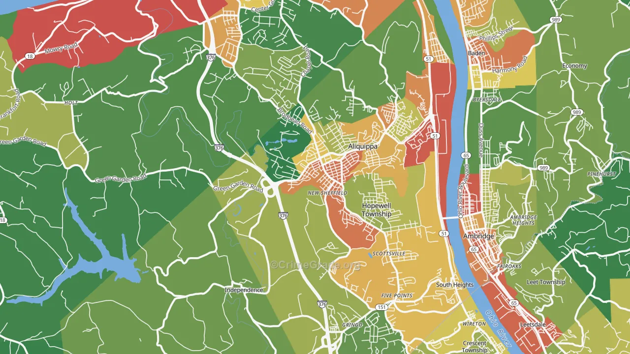 15001, PA Map of Theft Rates