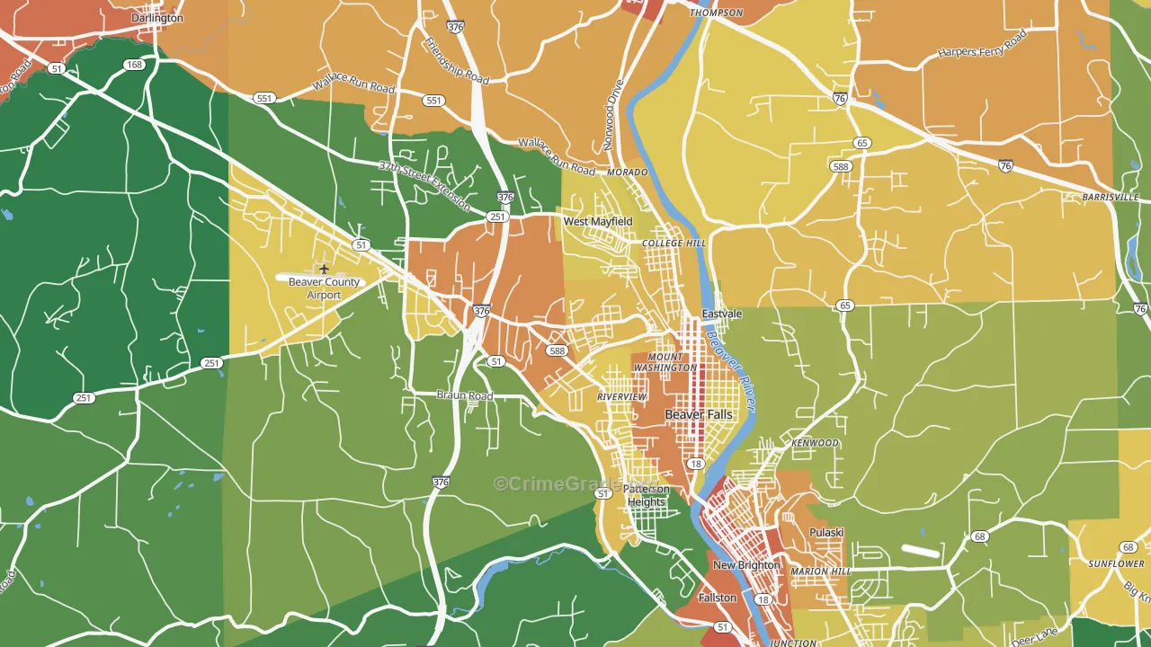 15010, PA Map of Theft Rates