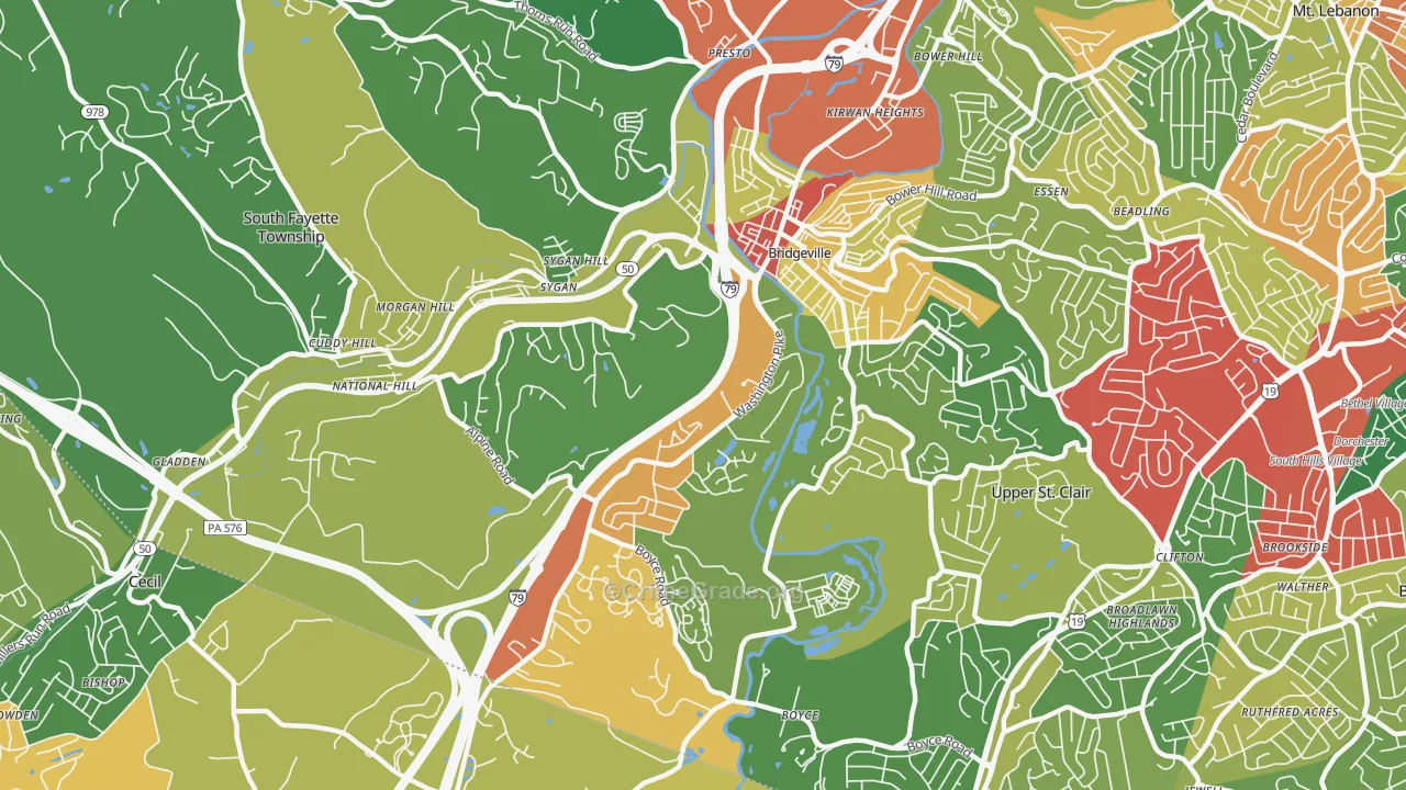 15017, PA Map of Theft Rates