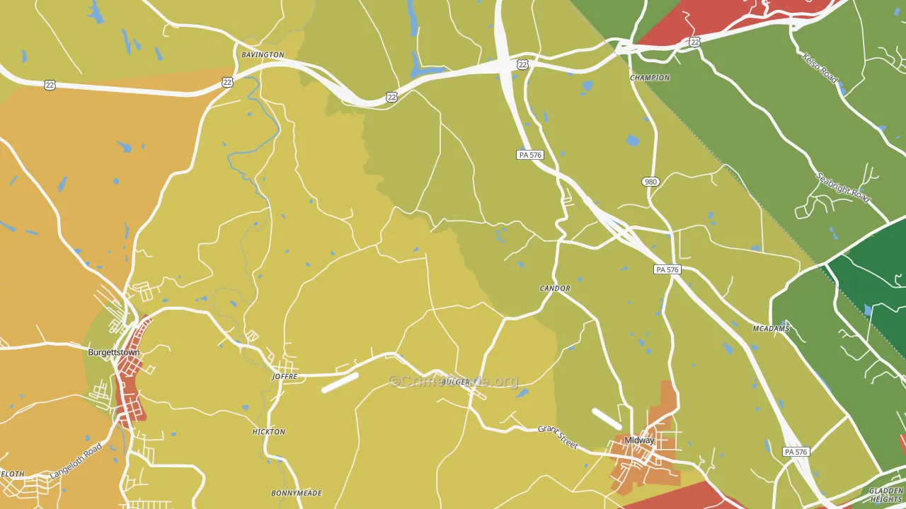 15019, PA Map of Theft Rates