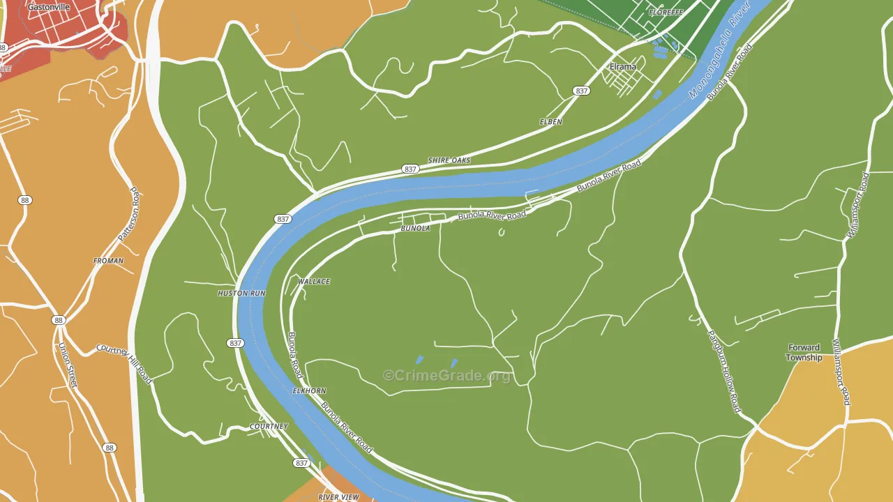 15020, PA Map of Theft Rates