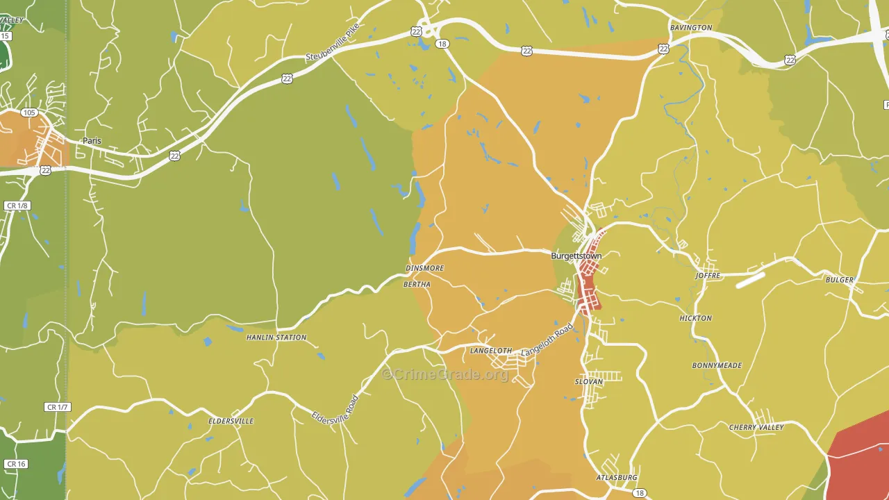 15021, PA Map of Theft Rates