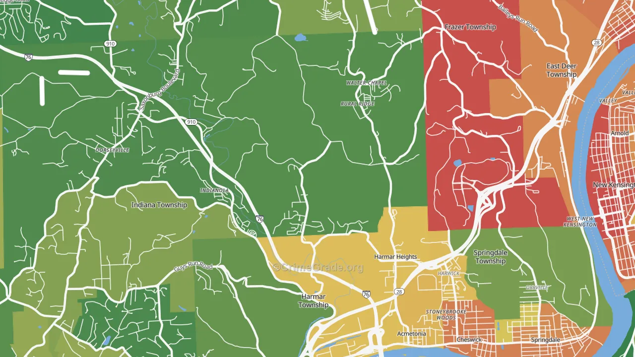 15024, PA Map of Theft Rates