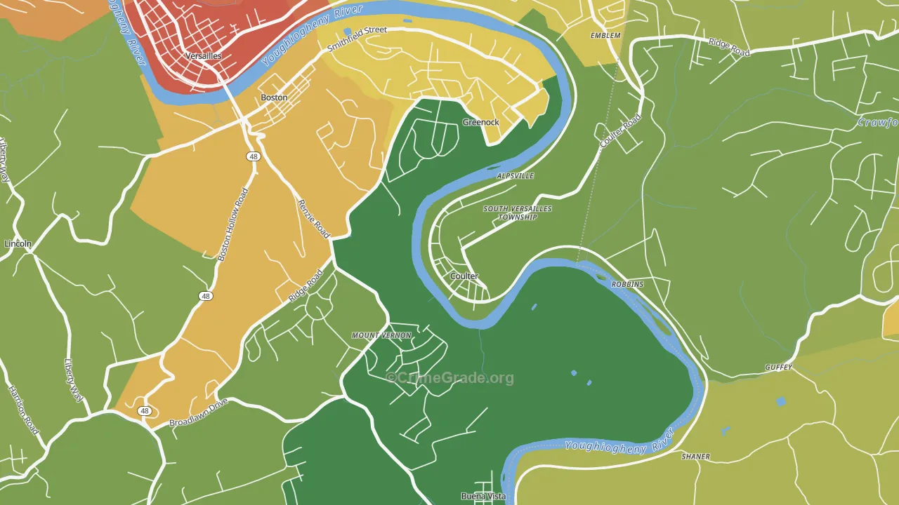 15028, PA Map of Theft Rates