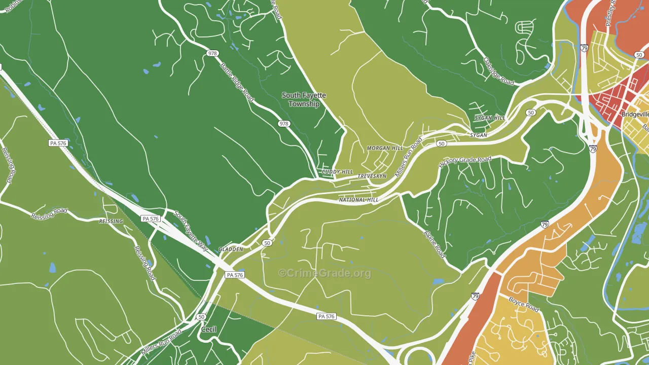 15031, PA Map of Theft Rates