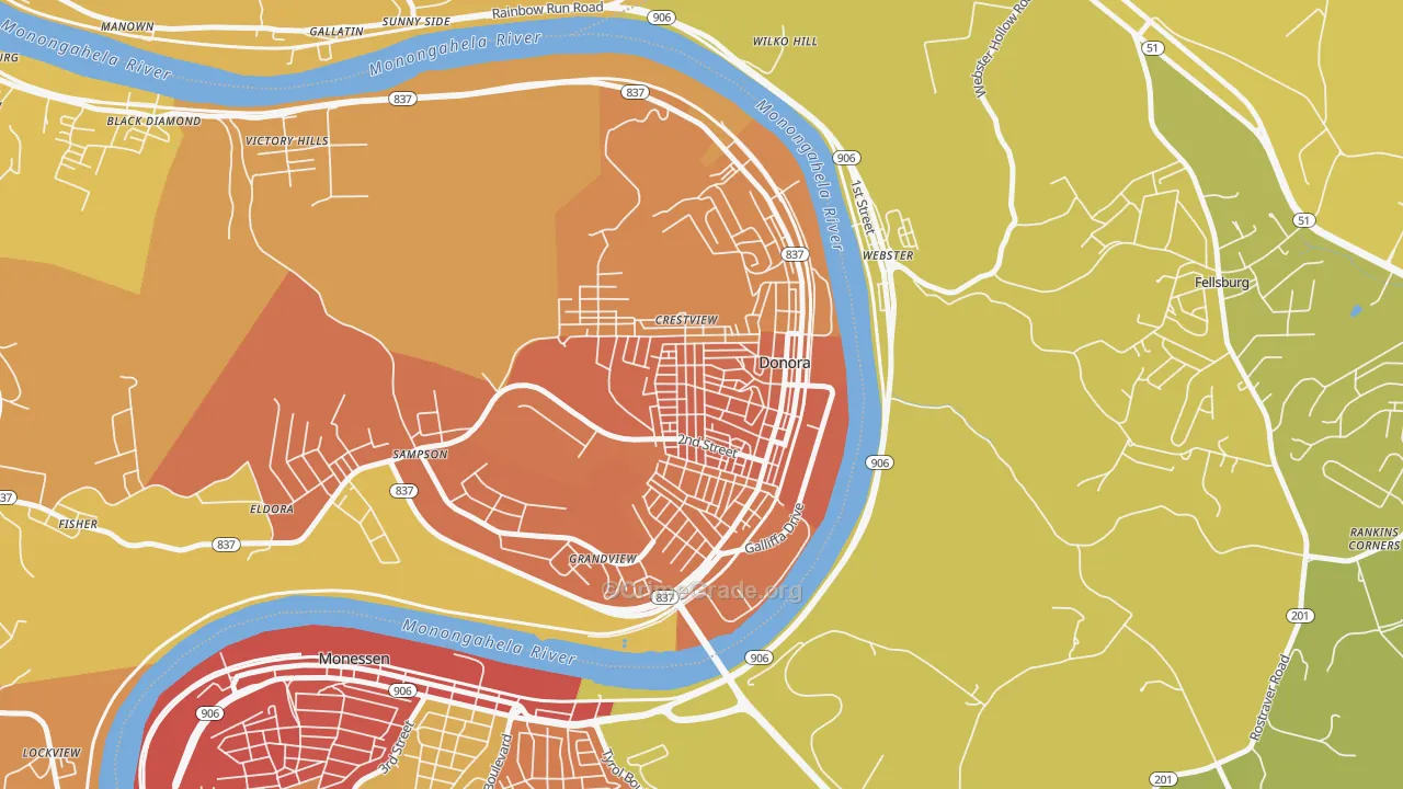 15033, PA Map of Theft Rates
