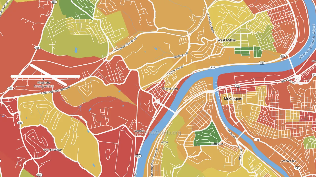 15034, PA Map of Theft Rates