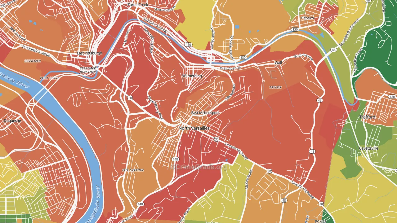 15035, PA Map of Theft Rates