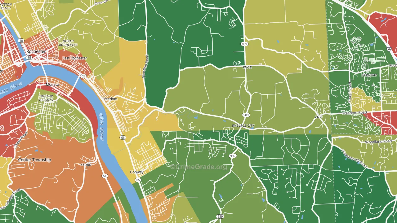 15042, PA Map of Theft Rates