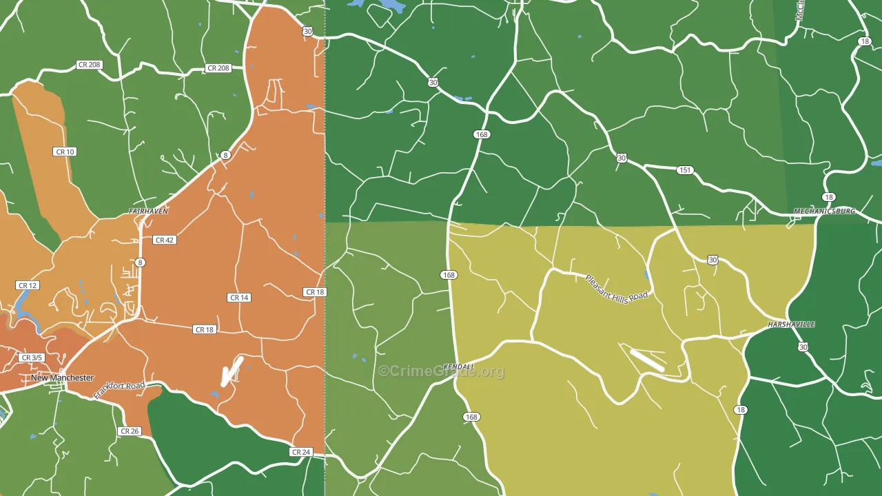 15043, PA Map of Theft Rates