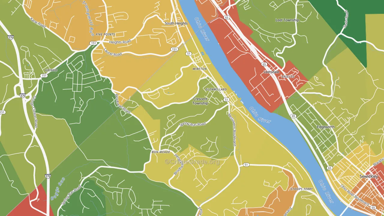 15046, PA Map of Theft Rates