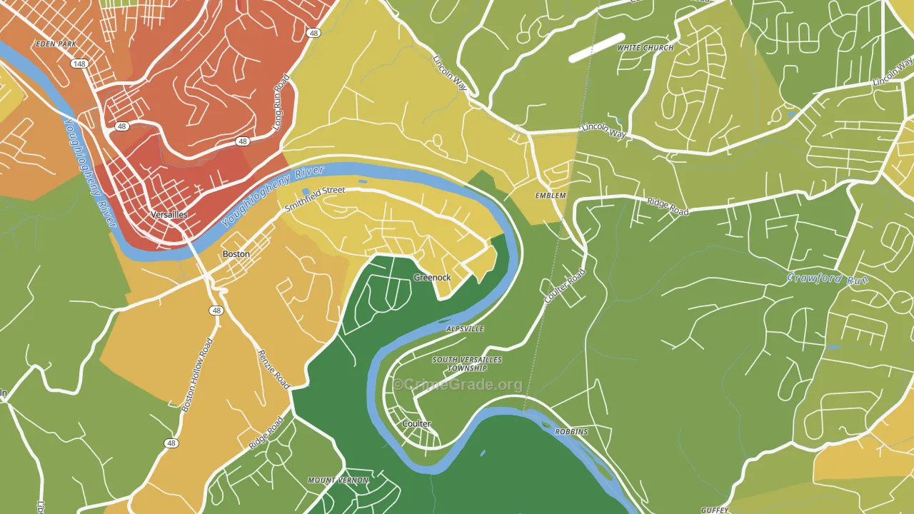 15047, PA Map of Theft Rates