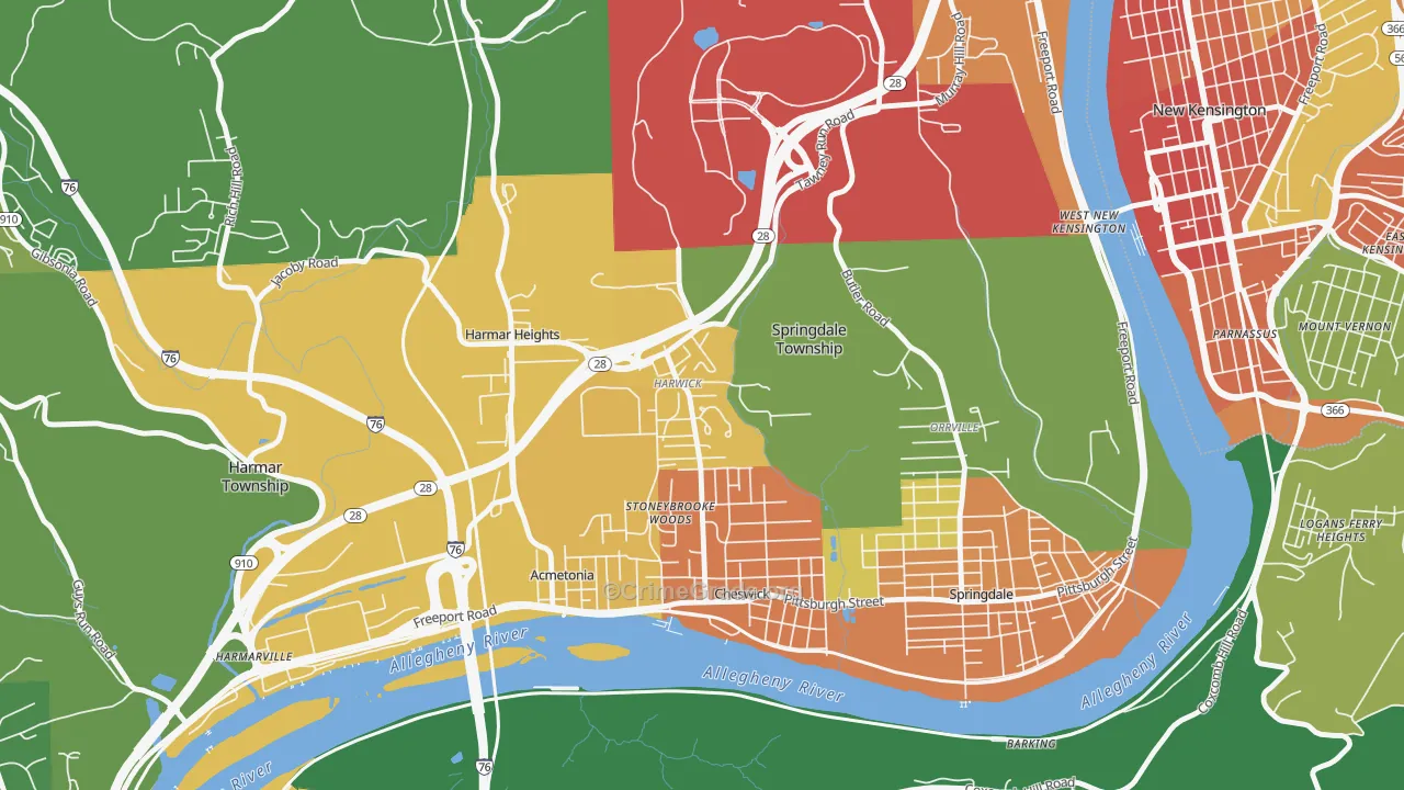 15049, PA Map of Theft Rates