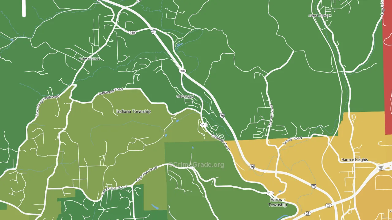 15051, PA Map of Theft Rates