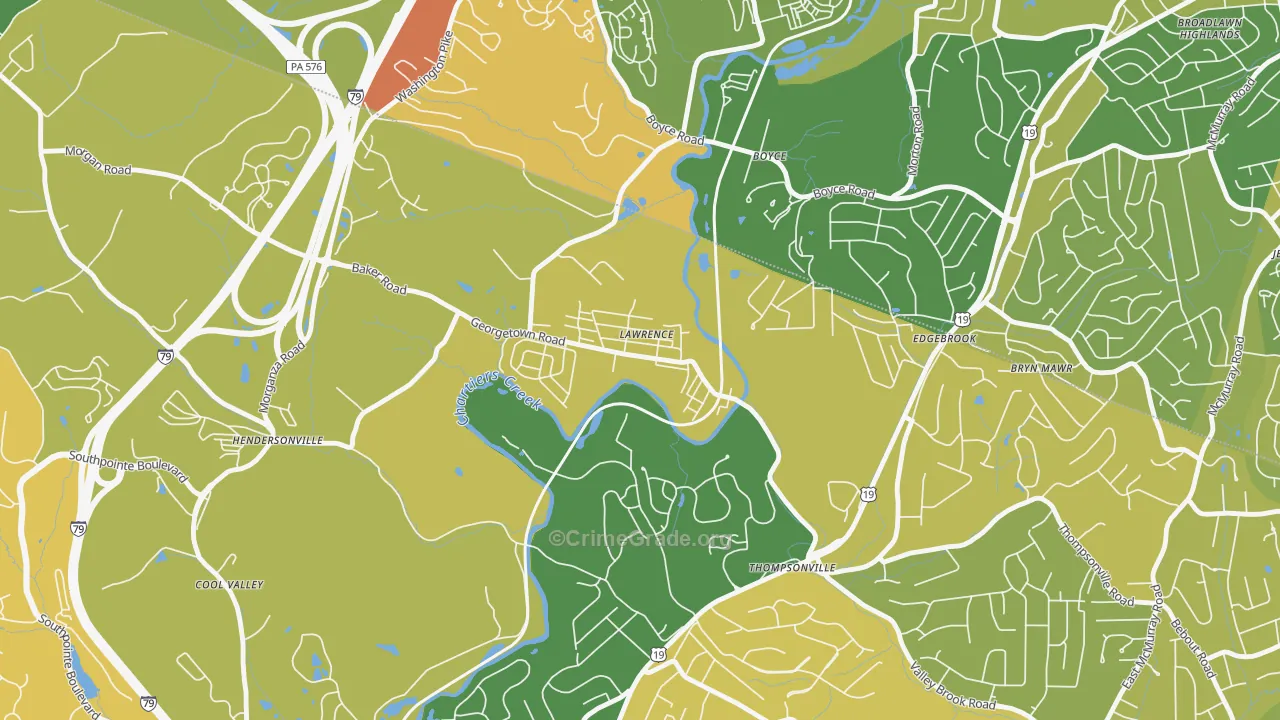 15055, PA Map of Theft Rates