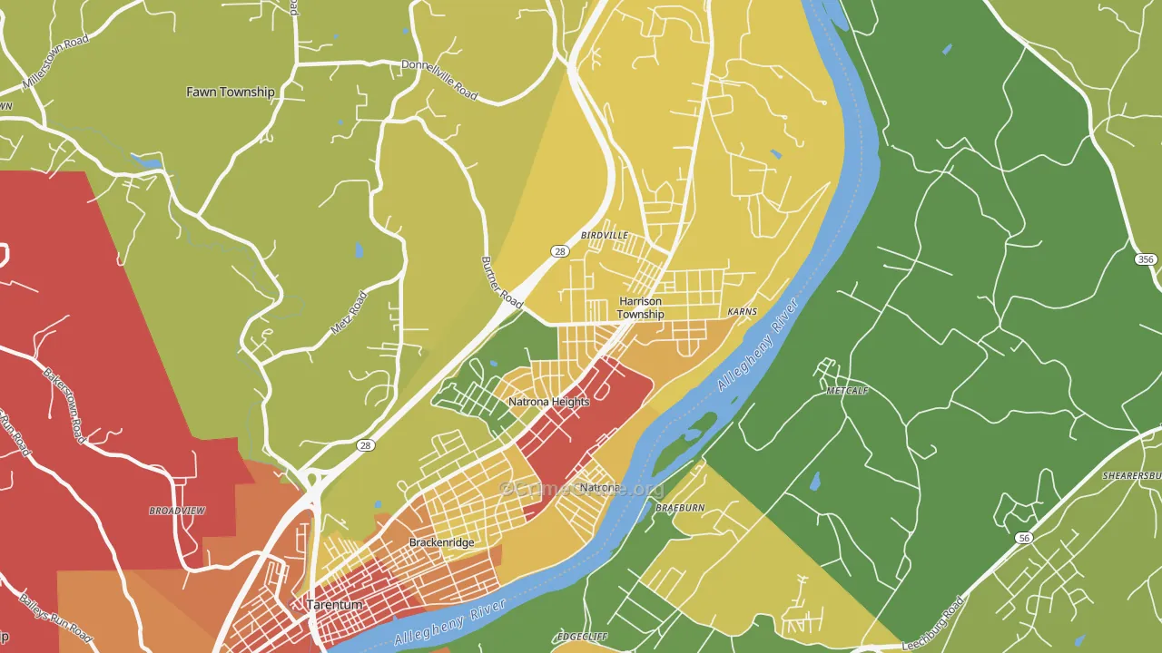 15065, PA Map of Theft Rates