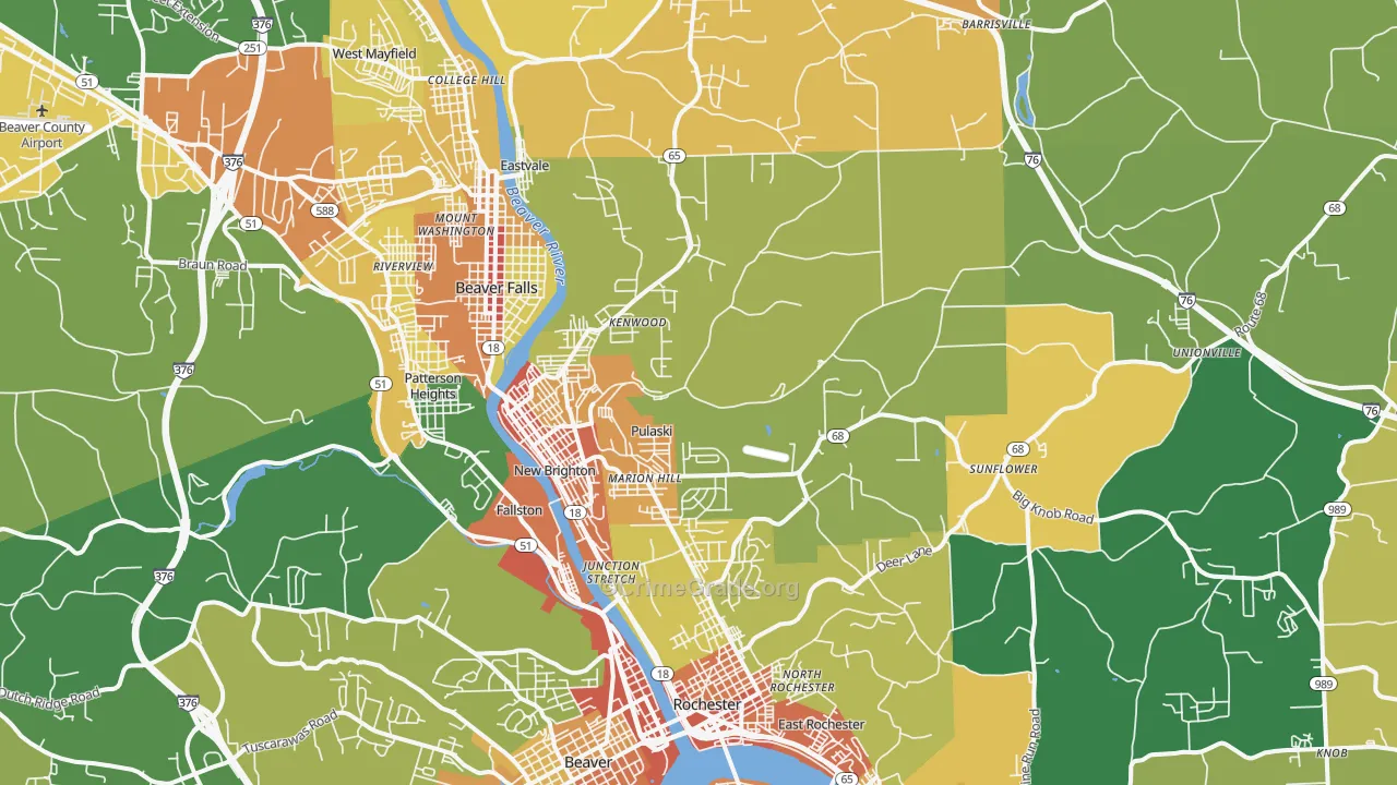 15066, PA Map of Theft Rates