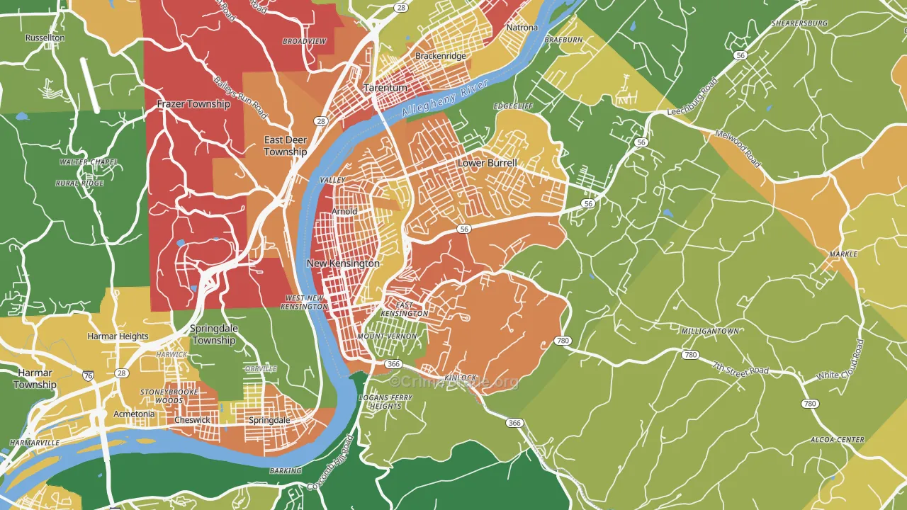 15068, PA Map of Theft Rates