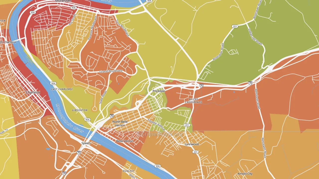 15072, PA Map of Theft Rates