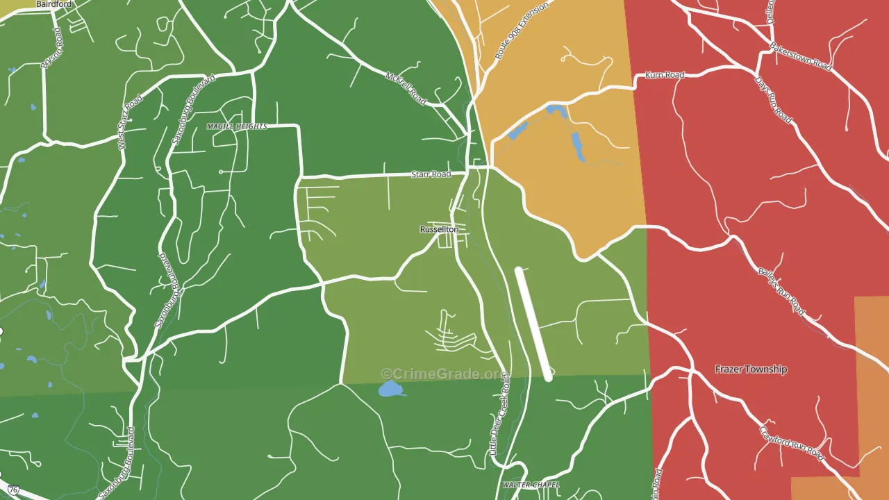 15076, PA Map of Theft Rates