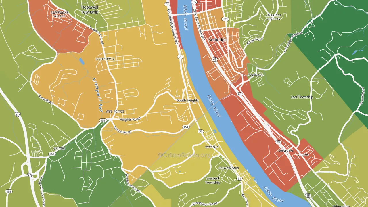 15081, PA Map of Theft Rates