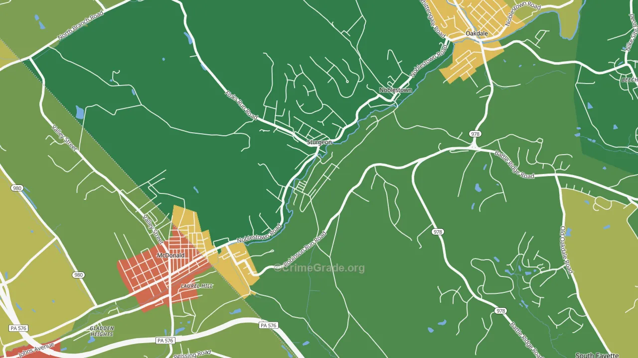 15082, PA Map of Theft Rates