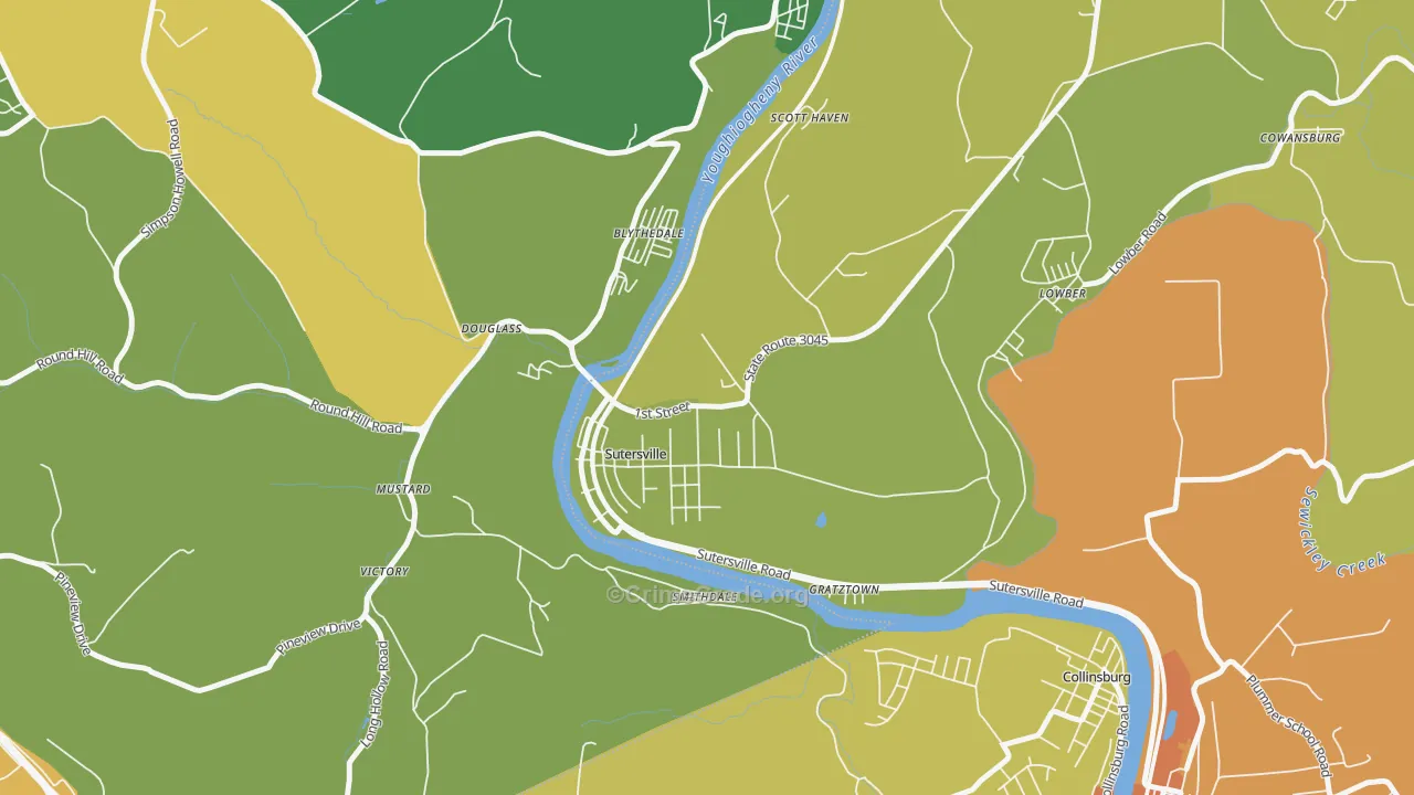 15083, PA Map of Theft Rates