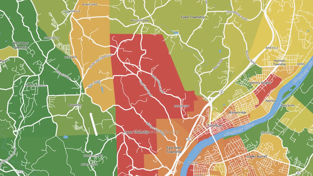 15084, PA Map of Theft Rates