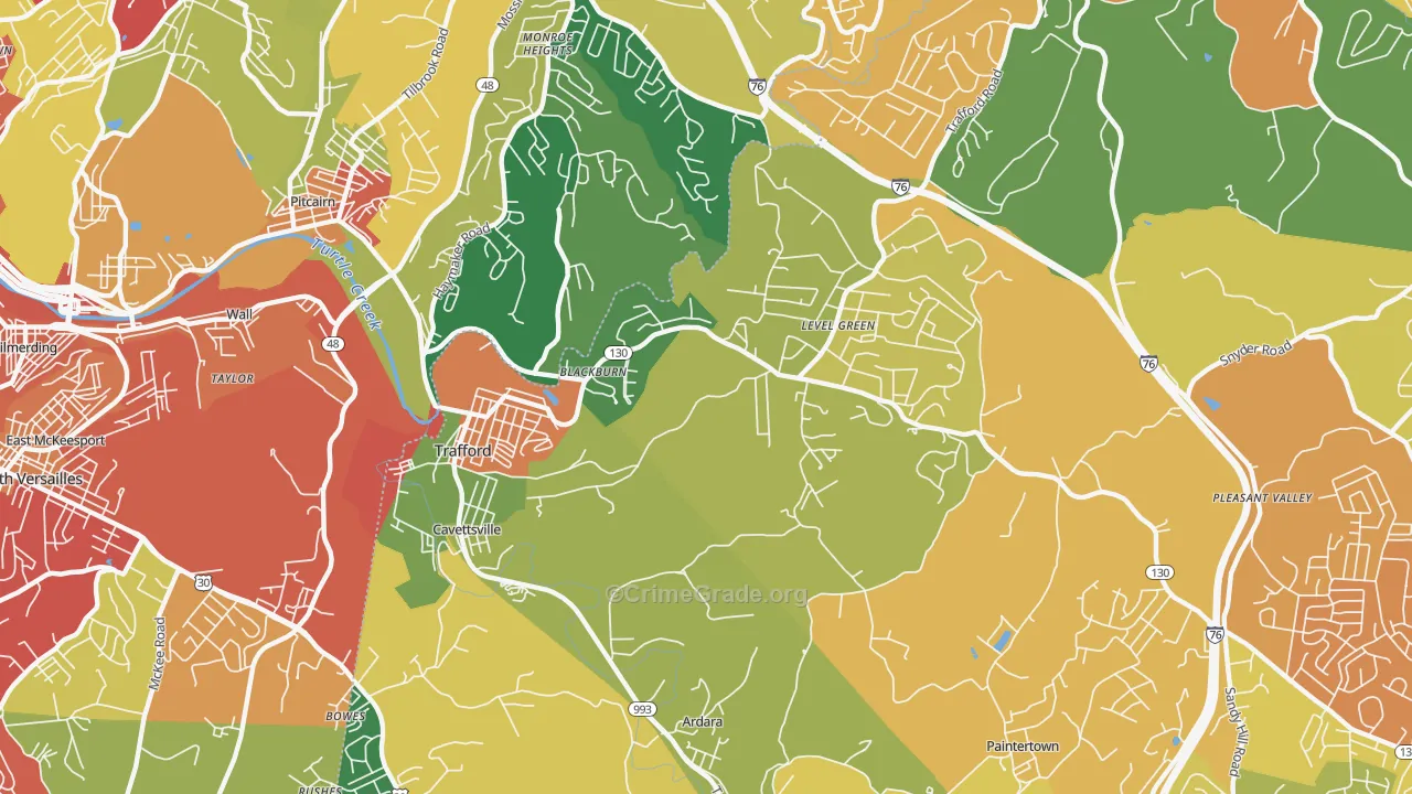 15085, PA Map of Theft Rates