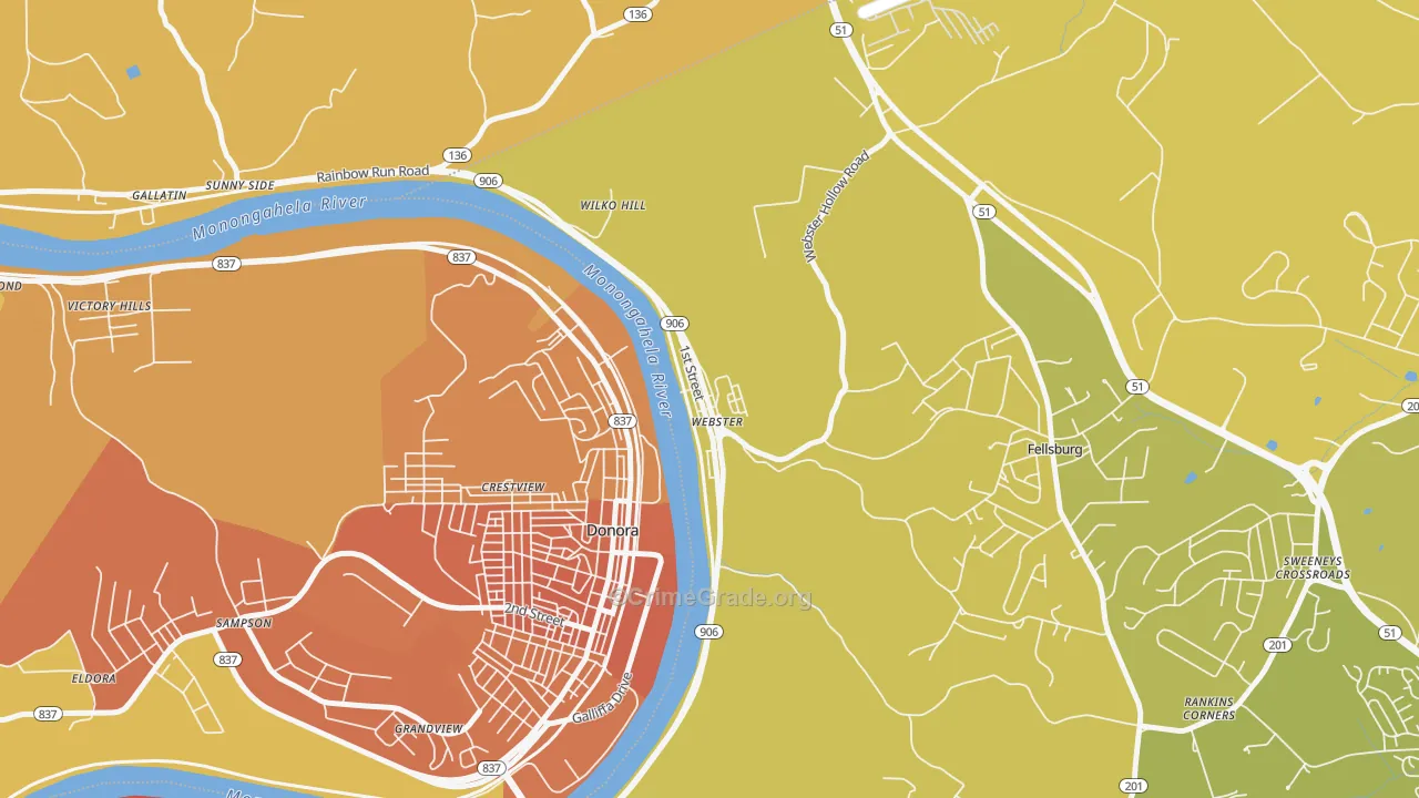 15087, PA Map of Theft Rates