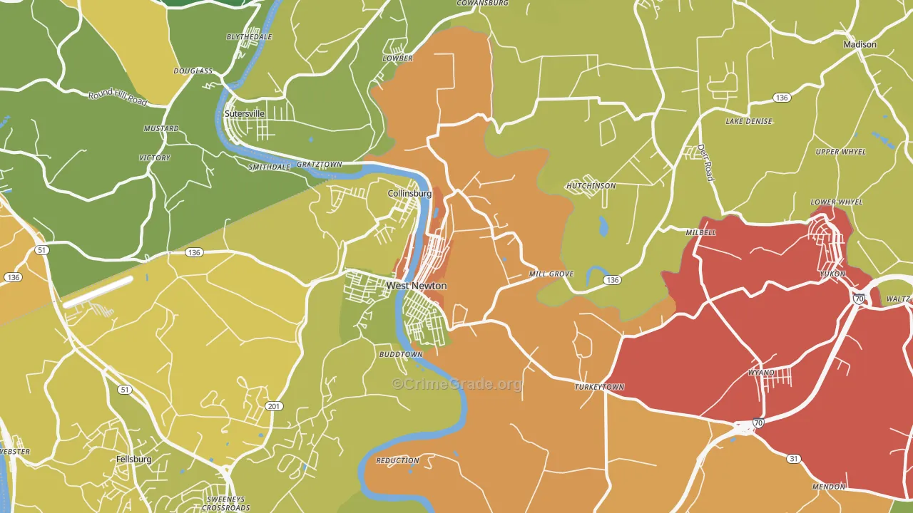 15089, PA Map of Theft Rates