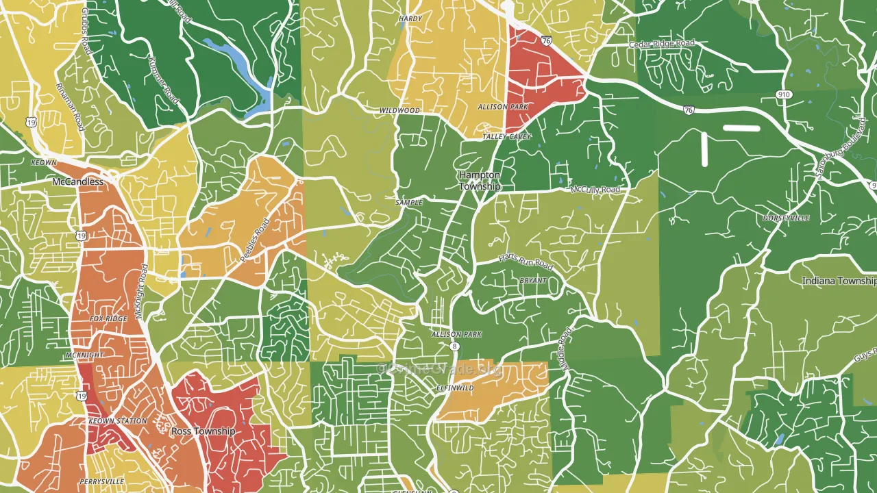 15101, PA Map of Theft Rates