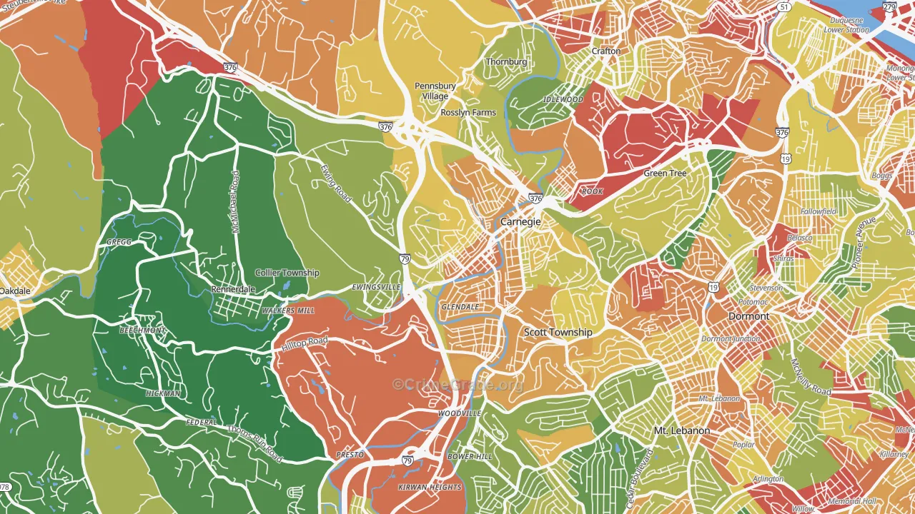 15106, PA Map of Theft Rates