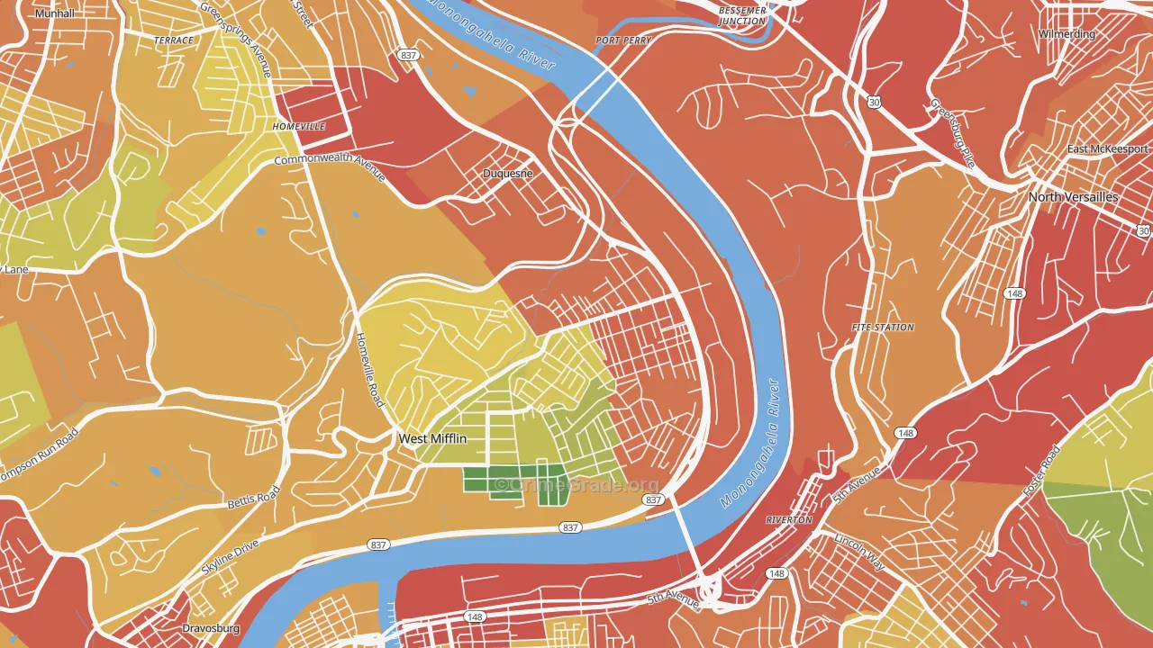 15110, PA Map of Theft Rates