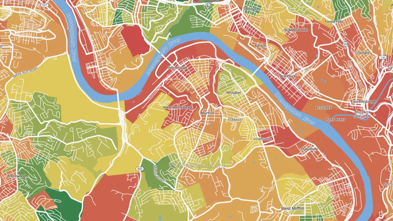 15120, PA Map of Theft Rates