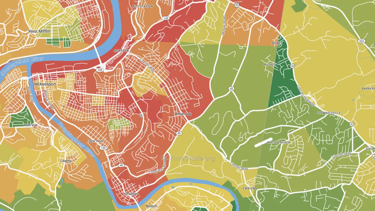 15131, PA Map of Theft Rates