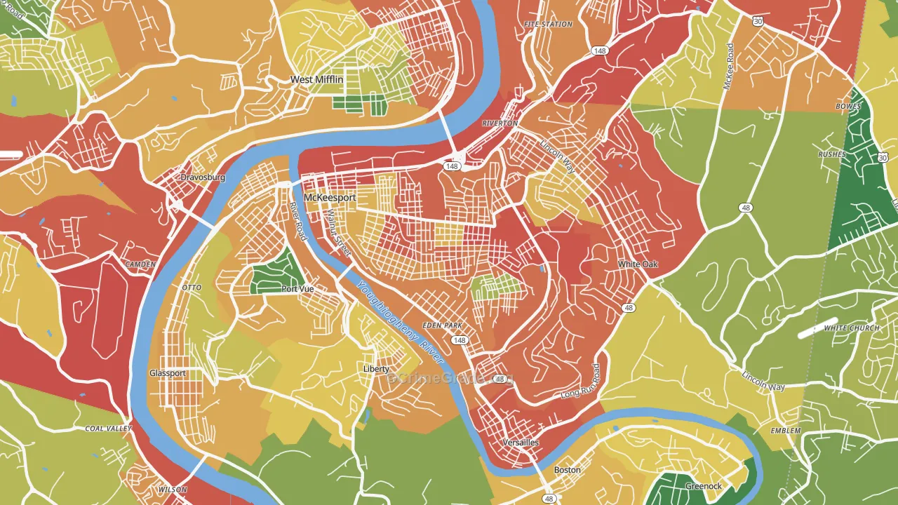 15132, PA Map of Theft Rates