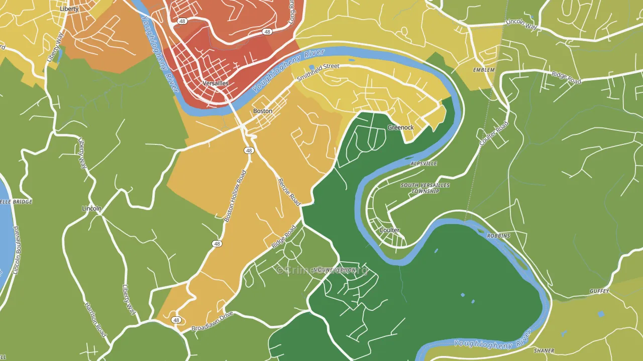 15135, PA Map of Theft Rates