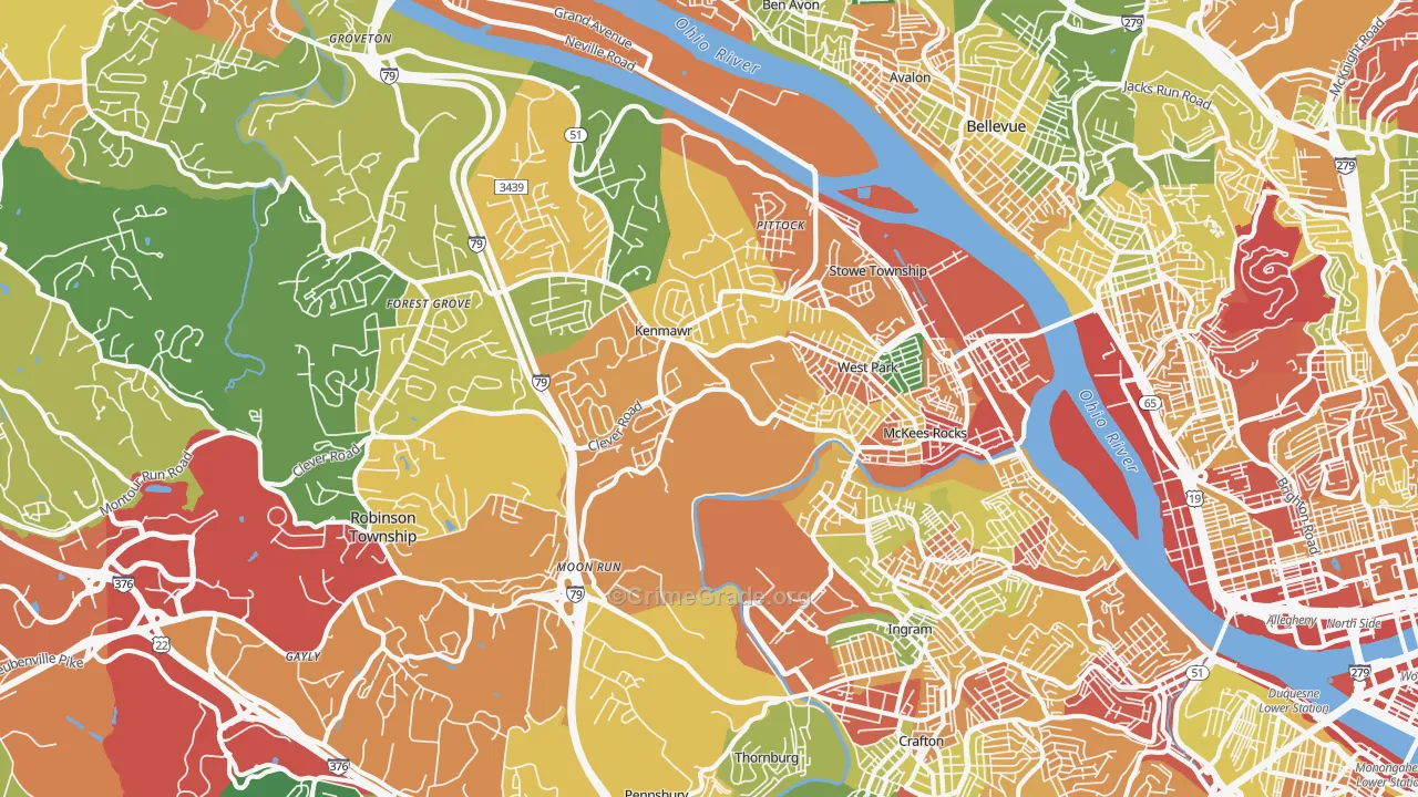 15136, PA Map of Theft Rates